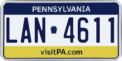 PA license plate LAN4611
