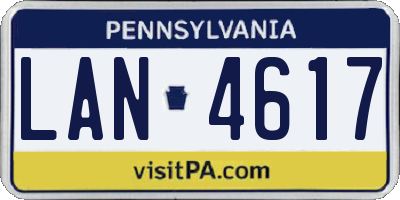 PA license plate LAN4617