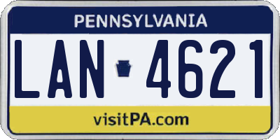 PA license plate LAN4621