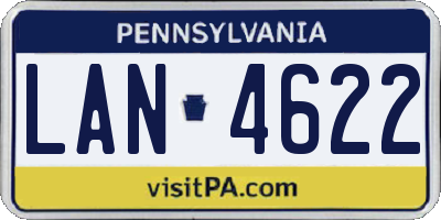 PA license plate LAN4622