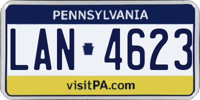 PA license plate LAN4623
