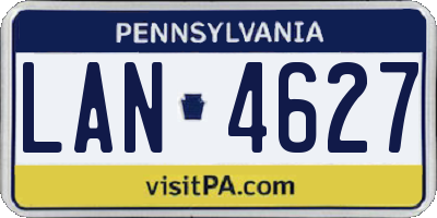 PA license plate LAN4627
