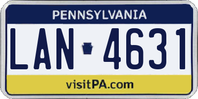 PA license plate LAN4631