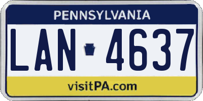 PA license plate LAN4637