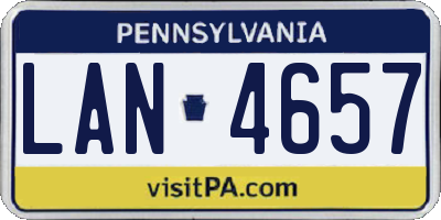 PA license plate LAN4657