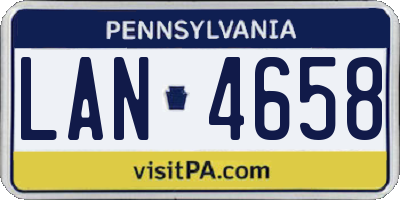 PA license plate LAN4658