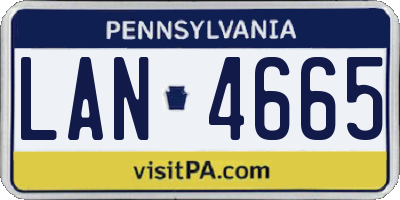 PA license plate LAN4665