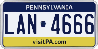 PA license plate LAN4666