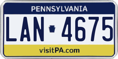 PA license plate LAN4675