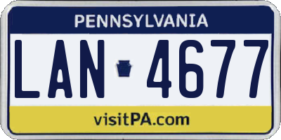 PA license plate LAN4677