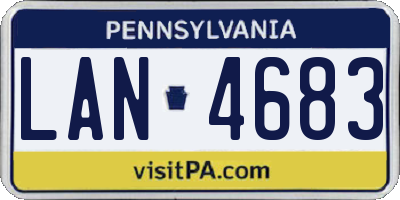 PA license plate LAN4683