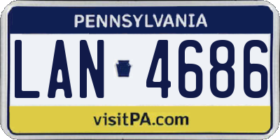PA license plate LAN4686