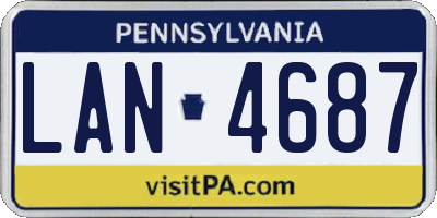 PA license plate LAN4687