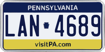 PA license plate LAN4689