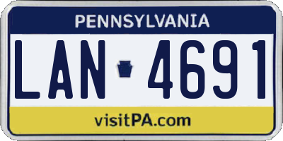 PA license plate LAN4691