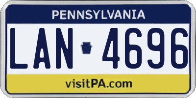 PA license plate LAN4696