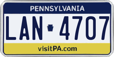 PA license plate LAN4707