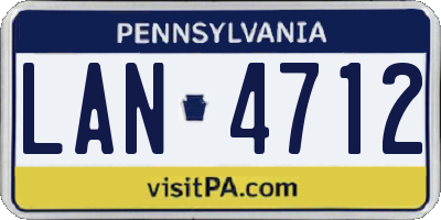 PA license plate LAN4712