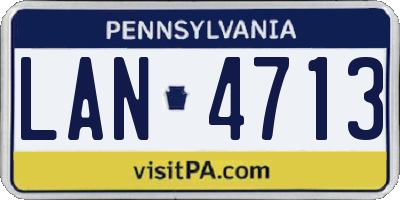 PA license plate LAN4713