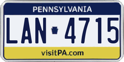PA license plate LAN4715