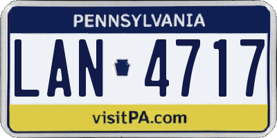 PA license plate LAN4717