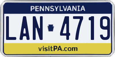 PA license plate LAN4719