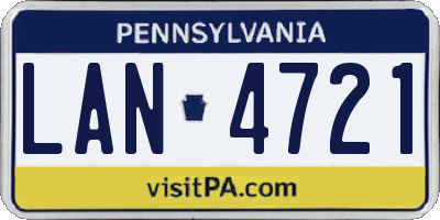 PA license plate LAN4721
