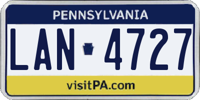 PA license plate LAN4727
