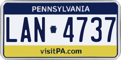 PA license plate LAN4737
