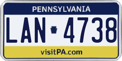 PA license plate LAN4738