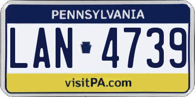 PA license plate LAN4739