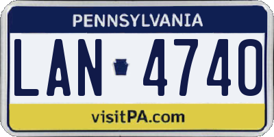 PA license plate LAN4740