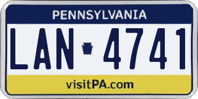 PA license plate LAN4741