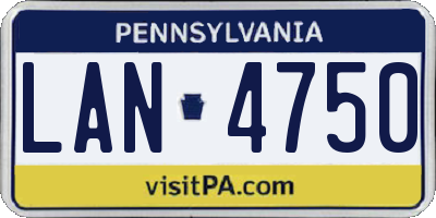 PA license plate LAN4750