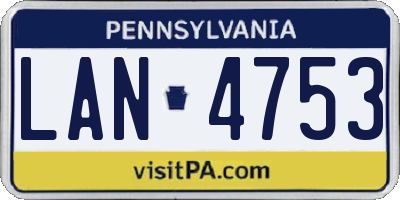 PA license plate LAN4753
