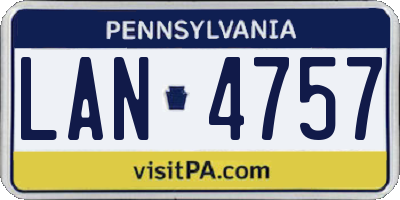 PA license plate LAN4757