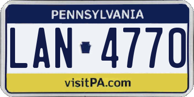 PA license plate LAN4770