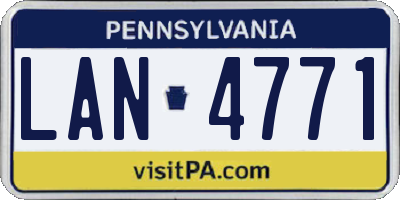 PA license plate LAN4771