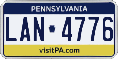 PA license plate LAN4776