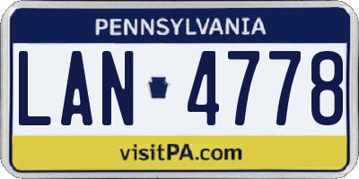 PA license plate LAN4778
