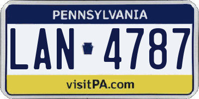 PA license plate LAN4787