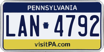 PA license plate LAN4792