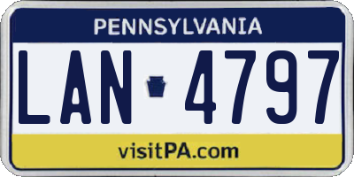 PA license plate LAN4797