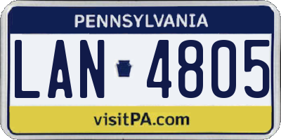 PA license plate LAN4805