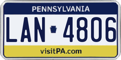 PA license plate LAN4806