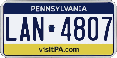 PA license plate LAN4807