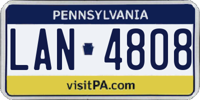 PA license plate LAN4808