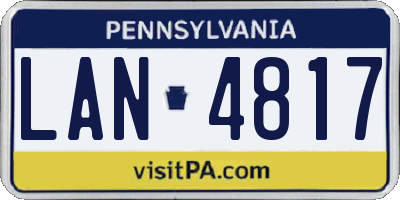 PA license plate LAN4817