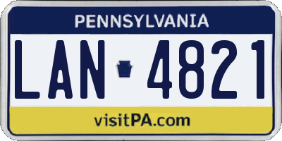 PA license plate LAN4821