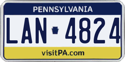 PA license plate LAN4824